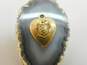 Vintage 10K Yellow Gold Crest Heart Charm Pendant 1.7g image number 1