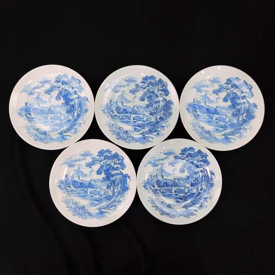 Countryside Blue Enoch Wedgwood 10 Inch Dinner Plates Lot of 5 image number 1