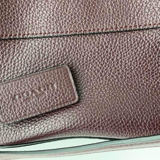Womens Burgundy Leather Inner Pockets Zip Crossbody Strap Shoulder Bag image number 6