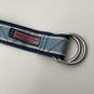 Mens Blue Adjustable Double O-Ring Strap Waist Belt Size Medium image number 3