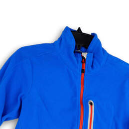 Womens Blue Fleece Pockets Long Sleeve Mock Neck Full-Zip Jacket Size Large alternative image