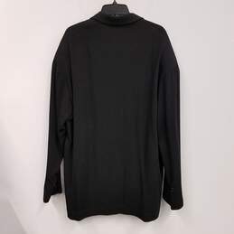 Womens Black Long Sleeve Notch Lapel Pockets Button Front Jacket Size 4XL