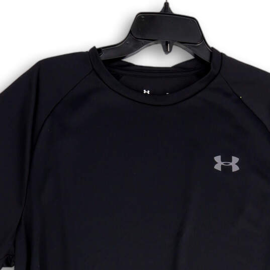 Mens Black Crew Neck Short Sleeve Activewear Pullover T-Shirt Size XL image number 3