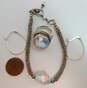 Romantic Sterling Silver Aurora Borealis Bracelet & Ring w/ Hoop Earrings 25.8g image number 7