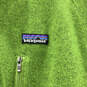 Mens Green Long Sleeve Mock Neck Pocket 1/4 Zip Fleece Jacket Size Medium image number 3