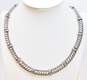 Judith Jack 925 Marcasite Accented Art Deco Twisted Rope Paneled Collar Necklace 83g image number 1