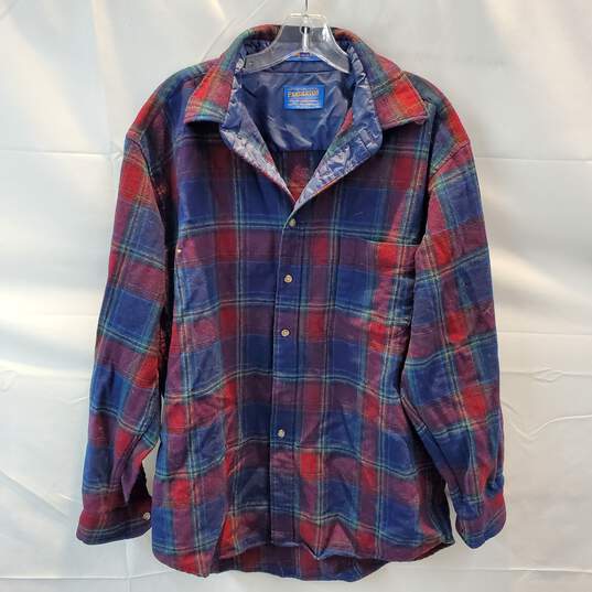 Pendleton Long Sleeve Full Button Wool Flannel Shirt Size L image number 1