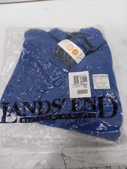 Land's End Men's Blue Henley Zip Pullover Sweater Size Large