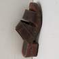 Candies Brown Leather Straps Wooden Sandals Size 6 image number 1