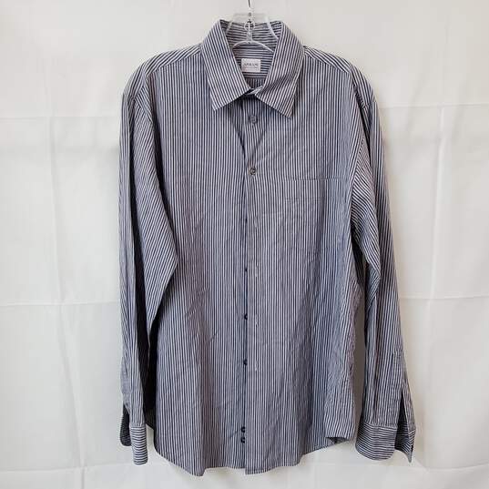 Armani Collection Stripe Button Up Long Sleeve Shirt Size M image number 1