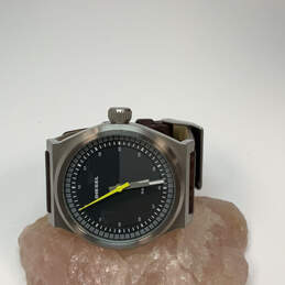 Designer Diesel Silver-Tone Round Dial Adjustable Strap Analog Wristwatch