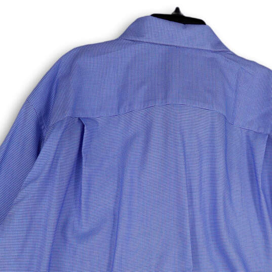 NWT Mens Blue Long Sleeve Pockets Spread Collar Dress Shirt Size 22 Tall image number 4