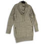 Womens Tan Cowl Neck Drawstring Zipper Pocket Sweater Dress Size Large image number 1