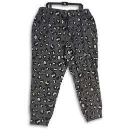 Womens Gray Spotted Elastic Waist Slash Pocket Jogger Pants Size 18/20