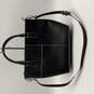 Womens Black Leather Detachable Crossbody Strap Bottom Studs Tote Bag image number 2