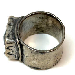 Designer Silpada 925 Sterling Silver Smoky Quartz Stone Engraved Band Ring alternative image