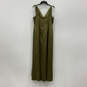 Womens Green Pleated V Neck Sleeveless Back Zip Bridesmaid Maxi Dress Sz 12 image number 2