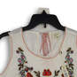 NWT Womens White Sleeveless Embroidered Tunic Tank Top Size XS image number 3