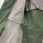 Mens Green Long Sleeve Collared Flap Pockets Classic Button Front Coat image number 5