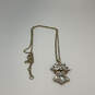 Designer J. Crew Gold-Tone Link Chain Crystal Stone Pendant Necklace image number 2
