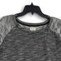 Womens Gray Space Dye Crew Neck Raglan Sleeve Pullover Sweatshirt Size XXL image number 3