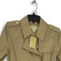 NWT Michael Kors Womens Tan Long Sleeve Belted Full-Zip Trench Coat Size M image number 3