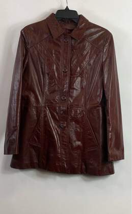Wilsons Suede & Leather Burgundy Jacket - Size 14