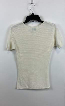 Frame Womens Beige Short Sleeve Knitted Lace Up Neck Blouse Top Size Small alternative image