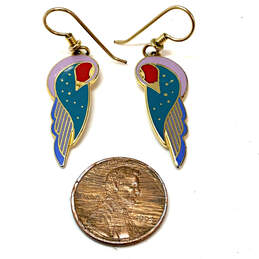 Designer Laurel Burch Gold-Tone Kuchulu Bird French Wire Dangle Earrings alternative image