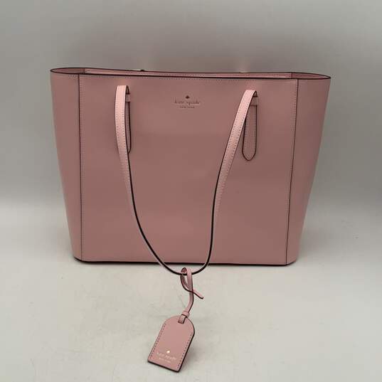 NWT Kate Spade Womens Schuyler WKR00545 Pink Leather Charm Zip Tote Bag Purse image number 1