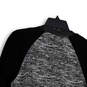 Womens Black Heather Long Sleeve Pockets Full-Zip Bomber Jacket Size Small image number 4