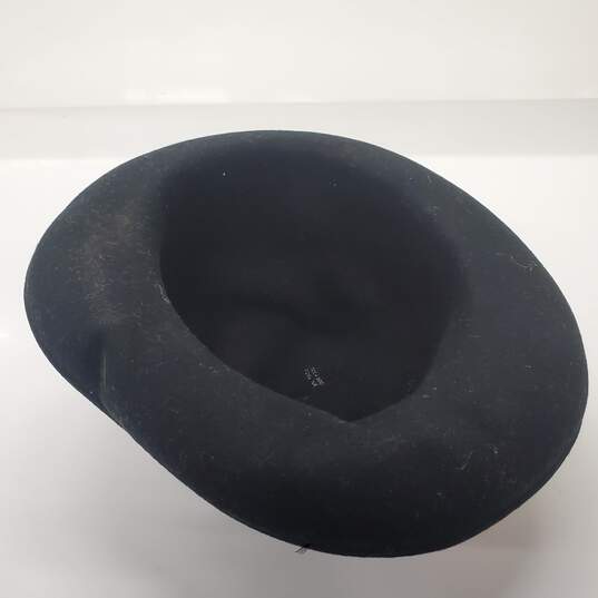 Vintage Women's Black Wool Flower Accent Hat Size S image number 4