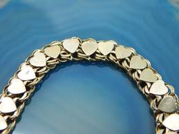 14K Yellow Gold Unique Hearts Linked Chain Bracelet For Repair 4.3g alternative image