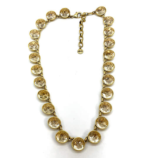 Designer Stella & Dot Gold-Tone Crystal Cut Stone Statement Necklace image number 2