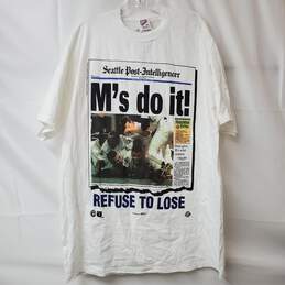Jerzees Genuine Merchandise Major League Men's White M's Do It T-Shirt Size XL
