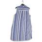 Womens Blue White Striped Sleeveless Spread Collar Knee Length Shirt Dress Sz 14 image number 2