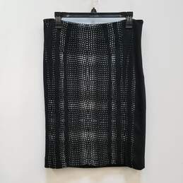 Womens Black Panel Marta Knee Length Straight & Pencil Skirt Size 10