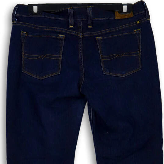 Womens Blue Denim Dark Wash Mid Rise Stretch Charlie Flare Jeans Size 8 image number 4