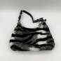 Womens Black Gray Animal Print Inner Pocket Adjsutable Strap Shoulder Bag image number 2