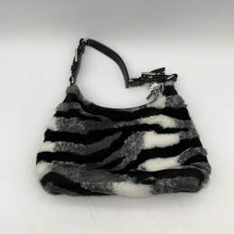Womens Black Gray Animal Print Inner Pocket Adjsutable Strap Shoulder Bag alternative image