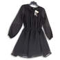 NWT Womens Black Pleated Balloon Sleeve Pullover Fit & Flare Dress Size XS image number 1