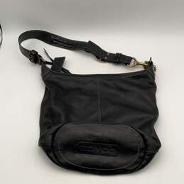NWT Coach Womens Black Leather Zipper Pocket Bucket Bag Purse W/ Chunky Hardware