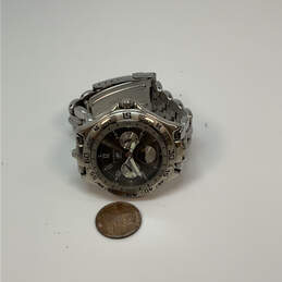 Designer Fossil Silver-Tone Chronograph Round Dial Analog Wristwatch