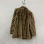 Vintage Womens Brown Faux Fur Long Sleeves Fancy Button Front Overcoat image number 2