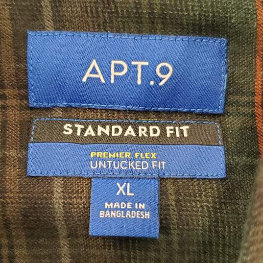 APT 9 Men Green Plaid Button Up XL NWT image number 3