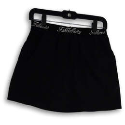 NWT Womens Black Flat Front Elastic Waist Pull-On Skort Skirt Size S alternative image