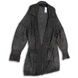 NWT Womens Gray Knitted Long Sleeve Open Front Cardigan Sweater Sz 4/4X/26