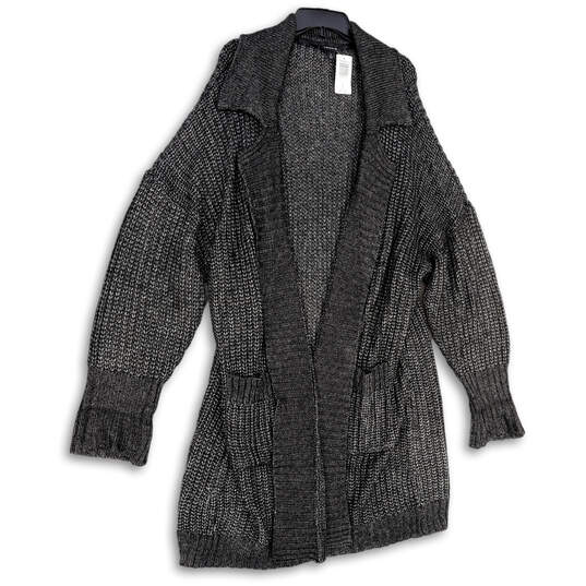 NWT Womens Gray Knitted Long Sleeve Open Front Cardigan Sweater Sz 4/4X/26 image number 1