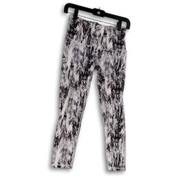 NWT Womens Gray Printed Elastic Waist Pull-On Compression Leggings Size XS