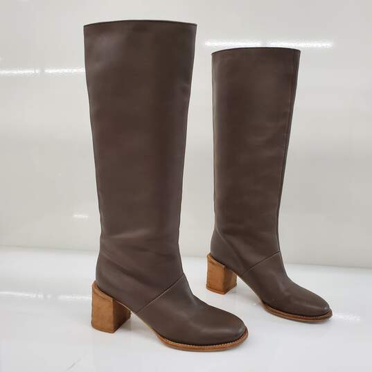 See by Chloe Brown Leather Knee High Boots Women's Size 8.5 AUTHENTICATED image number 3
